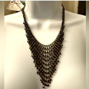 Vintage Chic Gold Mesh Necklace